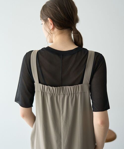 YECCA VECCA（イェッカヴェッカ）の「ドライタッチサロペットスカート（サロペット/オーバーオール・レディース・モカ/ブラック・FREE）」の14枚目の写真