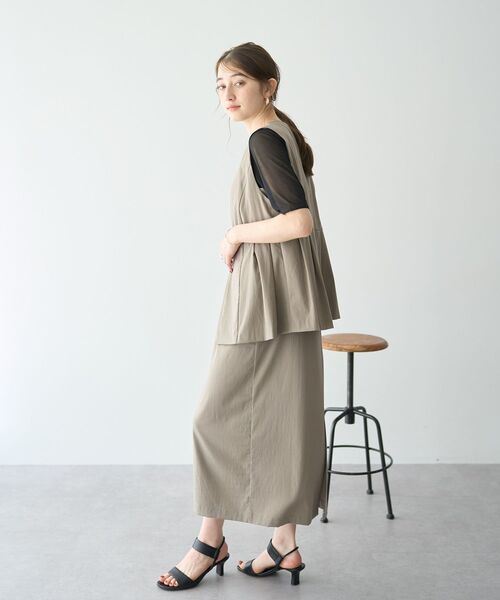 YECCA VECCA（イェッカヴェッカ）の「ドライタッチサロペットスカート（サロペット/オーバーオール・レディース・モカ/ブラック・FREE）」の18枚目の写真