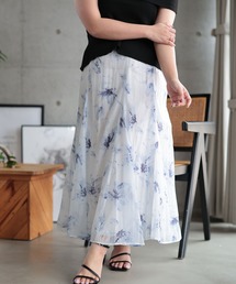 Ruwan yu（ルワンユー）の「花柄プリントスカート【大きいサイズ対応】（スカート）」