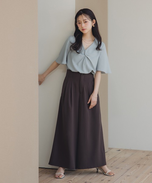 セール】小さいサイズ ハイウエストワイドパンツ 低身長さん