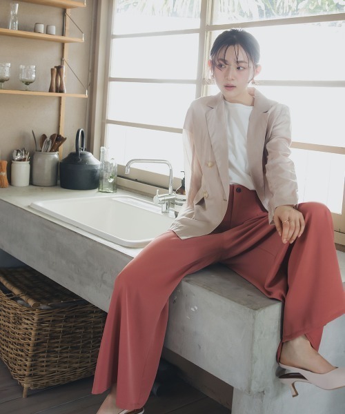 Petitjo(プッチージョ)の「小さいサイズ ハイウエストワイドパンツ 低身長さん・小柄女性(その他パンツ・レディース・ピンク/ブラウン・PSS/PS/PM/PL)」の8枚目の写真