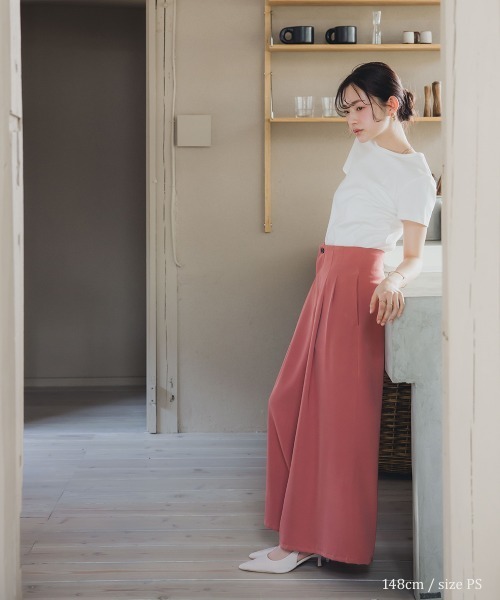 大きいサイズ レディース ストレッチアムンゼンワイドパンツ