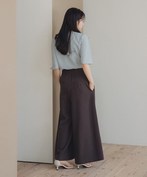 小さいサイズ ハイウエストワイドパンツ 低身長さん・小柄女性