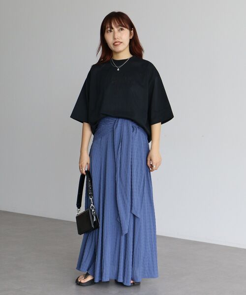 CRAFT STANDARD BOUTIQUE（クラフトスタンダードブティック）の「接触冷感/吸水速乾/UVカット DRY-MIX プリントTEE（Tシャツ/カットソー・レディース・ブラック/グレイッシュベージュ/オフホワイト・S/M/L）」の6枚目の写真