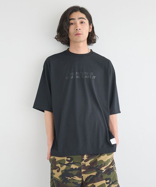 CRAFT STANDARD BOUTIQUE（クラフトスタンダードブティック）の「接触冷感/吸水速乾/UVカット DRY-MIX プリントTEE（Tシャツ/カットソー・レディース・ブラック/グレイッシュベージュ/オフホワイト・S/M/L）」の9枚目の写真