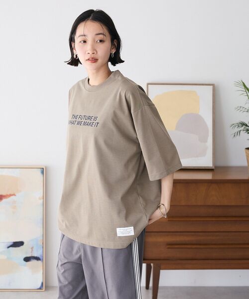 CRAFT STANDARD BOUTIQUE（クラフトスタンダードブティック）の「接触冷感/吸水速乾/UVカット DRY-MIX プリントTEE（Tシャツ/カットソー・レディース・ブラック/グレイッシュベージュ/オフホワイト・S/M/L）」の13枚目の写真
