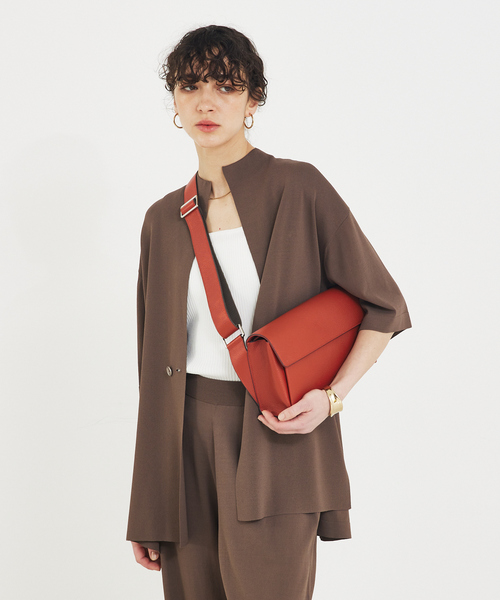 LOWELL things（ロウェル　シングス）の「Stri/レザークロスボディバッグ（ボディバッグ/ウエストポーチ・レディース・ブラック/グレイッシュベージュ/オレンジ・フリー）」の10枚目の写真