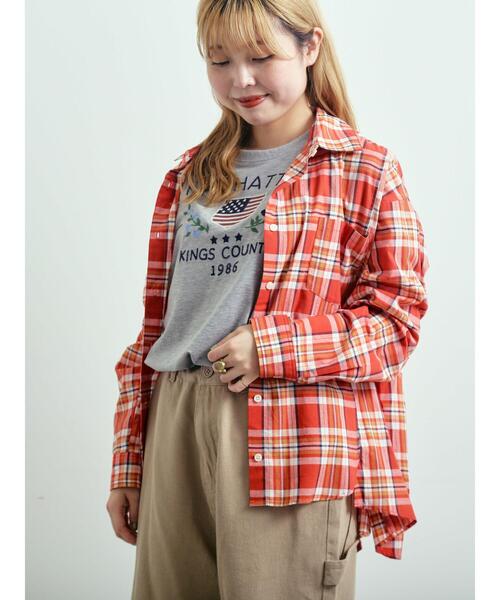 SM2（エスエムツー）の「刺繍入りチェックシャツ（シャツ/ブラウス・レディース・レッド/ベージュ/イエロー/ブルー・F）」の7枚目の写真