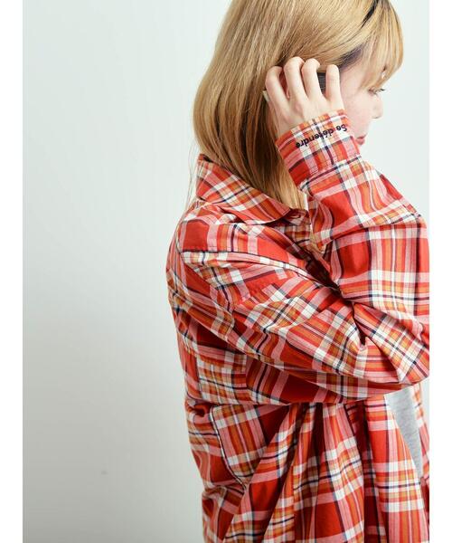 SM2（エスエムツー）の「刺繍入りチェックシャツ（シャツ/ブラウス・レディース・レッド/ベージュ/イエロー/ブルー・F）」の9枚目の写真