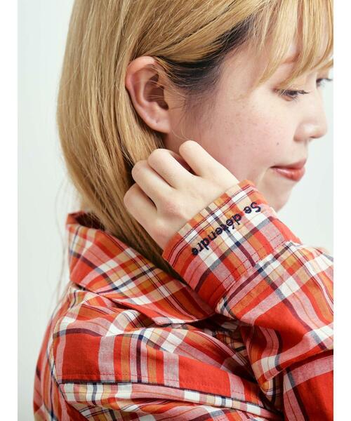 SM2（エスエムツー）の「刺繍入りチェックシャツ（シャツ/ブラウス・レディース・レッド/ベージュ/イエロー/ブルー・F）」の10枚目の写真