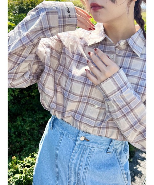 SM2（エスエムツー）の「刺繍入りチェックシャツ（シャツ/ブラウス・レディース・レッド/ベージュ/イエロー/ブルー・F）」の2枚目の写真