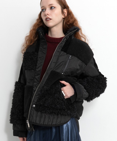 パッチワークライクボアブルゾン（ブルゾン）｜AULA AILA