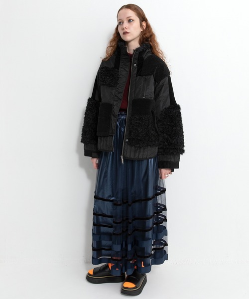 パッチワークライクボアブルゾン（ブルゾン）｜AULA AILA