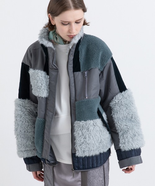 パッチワークライクボアブルゾン（ブルゾン）｜AULA AILA