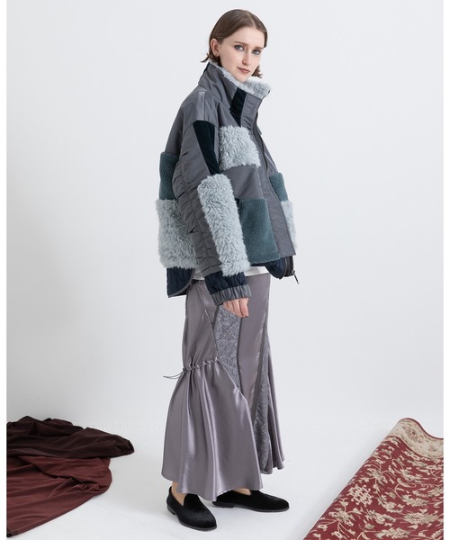 パッチワークライクボアブルゾン（ブルゾン）｜AULA AILA