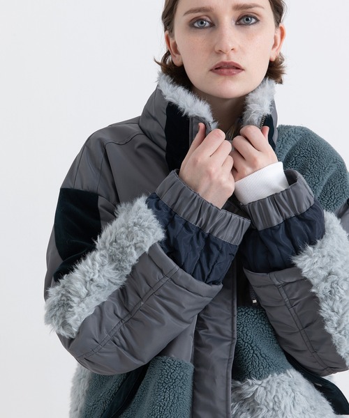 パッチワークライクボアブルゾン（ブルゾン）｜AULA AILA