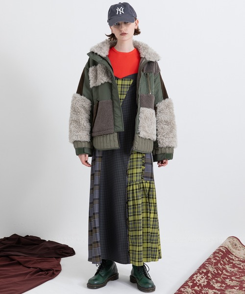 AULA AILA（アウラアイラ）の「パッチワークライクボアブルゾン