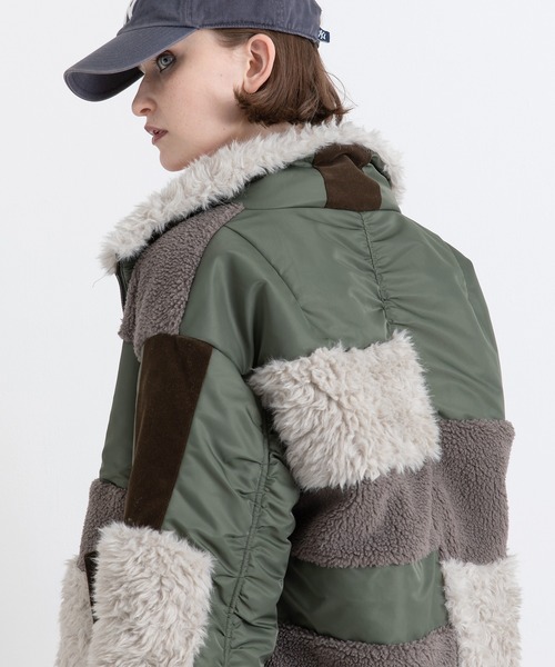 AULA AILA（アウラアイラ）の「パッチワークライクボアブルゾン