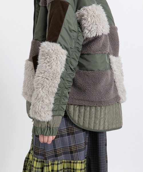 パッチワークライクボアブルゾン（ブルゾン）｜AULA AILA