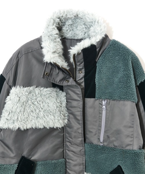 パッチワークライクボアブルゾン（ブルゾン）｜AULA AILA