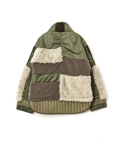 AULA AILA（アウラアイラ）の「パッチワークライクボアブルゾン（ブルゾン・レディース・カーキ/ブラック/グレー・0）」の6枚目の写真