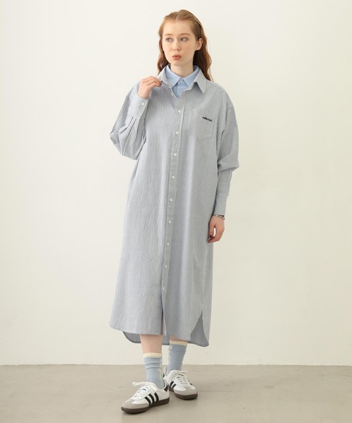 MILKFED.（ミルクフェド）の「LAYERED SHIRTS DRESS（ワンピース・レディース・ライトピンク/ライトブルー/ネイビー・ONE SIZE）」の2枚目の写真