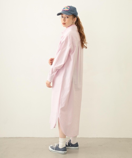 MILKFED.（ミルクフェド）の「LAYERED SHIRTS DRESS（ワンピース・レディース・ライトピンク/ライトブルー/ネイビー・ONE SIZE）」の3枚目の写真