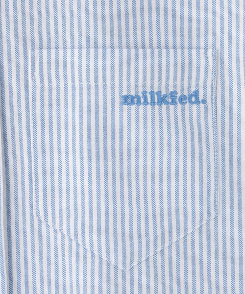 MILKFED.（ミルクフェド）の「LAYERED SHIRTS DRESS（ワンピース・レディース・ライトピンク/ライトブルー/ネイビー・ONE SIZE）」の4枚目の写真