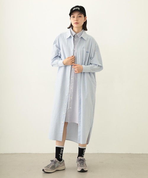 MILKFED.（ミルクフェド）の「LAYERED SHIRTS DRESS（ワンピース・レディース・ライトピンク/ライトブルー/ネイビー・ONE SIZE）」の9枚目の写真