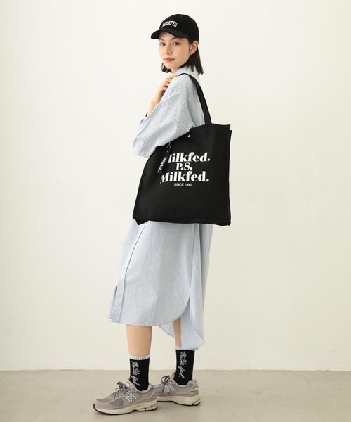 MILKFED.（ミルクフェド）の「LAYERED SHIRTS DRESS（ワンピース・レディース・ライトピンク/ライトブルー/ネイビー・ONE SIZE）」の15枚目の写真