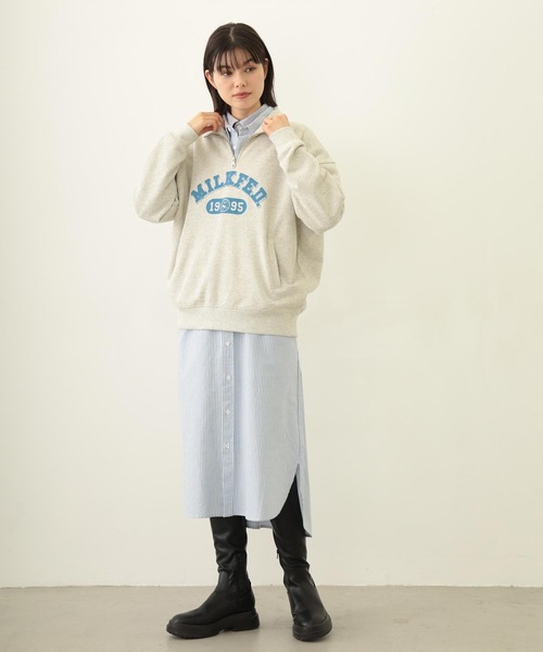 MILKFED.（ミルクフェド）の「LAYERED SHIRTS DRESS（ワンピース・レディース・ライトピンク/ライトブルー/ネイビー・ONE SIZE）」の16枚目の写真