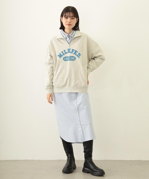MILKFED.（ミルクフェド）の「LAYERED SHIRTS DRESS（ワンピース・レディース・ライトピンク/ライトブルー/ネイビー・ONE SIZE）」の18枚目の写真