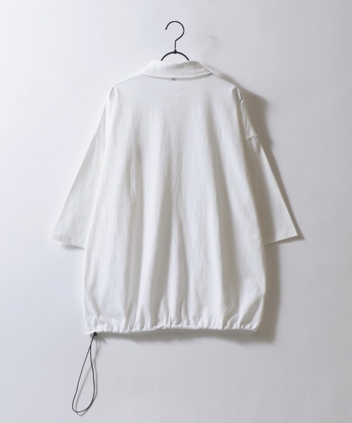 SITRY（シトリー）の「Tiger Embroidery Polo Shirt/タイガー 虎 ワンポイント刺繍 ドローコード オーバーサイズ 半袖 ポロシャツ（ポロシャツ・メンズ・ベージュ/ネイビー/ホワイト/ブラック/ブルー/チャコール・M/L/LL）」の8枚目の写真