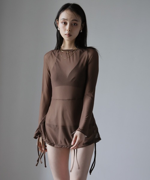 Ulysses（ユリシス）の「ビキニ×シアーミニワンピース　3点セット（水着・レディース・ブラウン・M/L）」の13枚目の写真