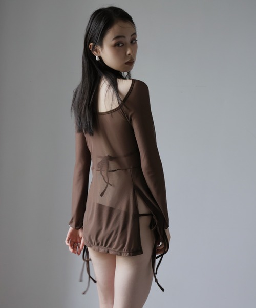 Ulysses（ユリシス）の「ビキニ×シアーミニワンピース　3点セット（水着・レディース・ブラウン・M/L）」の14枚目の写真