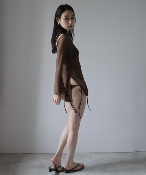 Ulysses（ユリシス）の「ビキニ×シアーミニワンピース　3点セット（水着・レディース・ブラウン・M/L）」の16枚目の写真