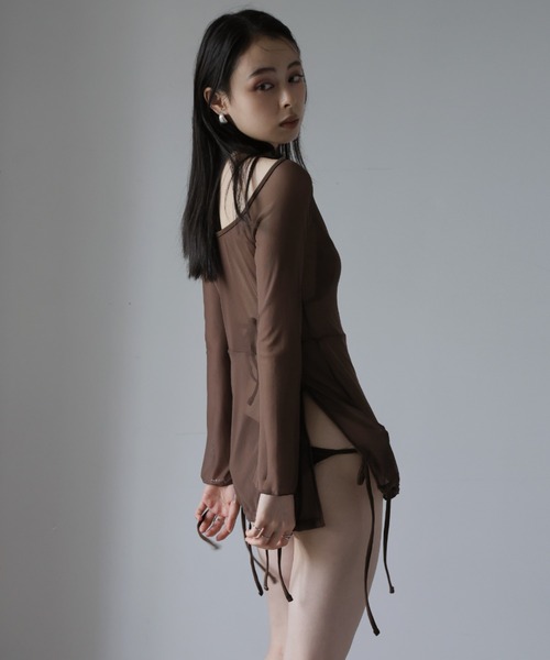 Ulysses（ユリシス）の「ビキニ×シアーミニワンピース　3点セット（水着・レディース・ブラウン・M/L）」の17枚目の写真