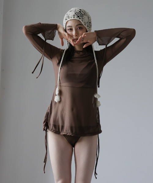 Ulysses（ユリシス）の「ビキニ×シアーミニワンピース　3点セット（水着・レディース・ブラウン・M/L）」の19枚目の写真