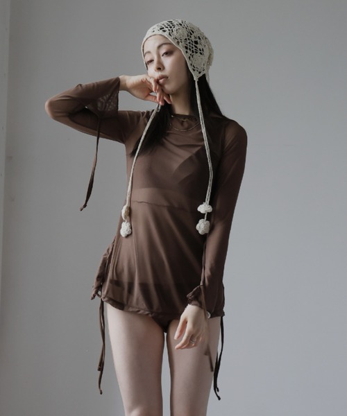 Ulysses（ユリシス）の「ビキニ×シアーミニワンピース　3点セット（水着・レディース・ブラウン・M/L）」の20枚目の写真