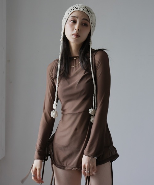 Ulysses（ユリシス）の「ビキニ×シアーミニワンピース　3点セット（水着・レディース・ブラウン・M/L）」の21枚目の写真