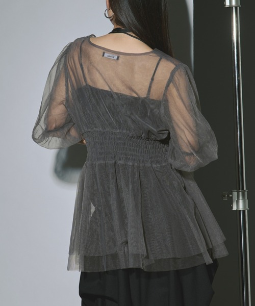 Ezick(エジック)の「Tulle layered ボリューム袖プルオーバー(その他トップス・レディース・ブラック/ワインレッド/グレー・FREE)」の19枚目の写真