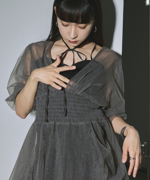Ezick(エジック)の「Tulle layered ボリューム袖プルオーバー(その他トップス・レディース・ブラック/ワインレッド/グレー・FREE)」の21枚目の写真