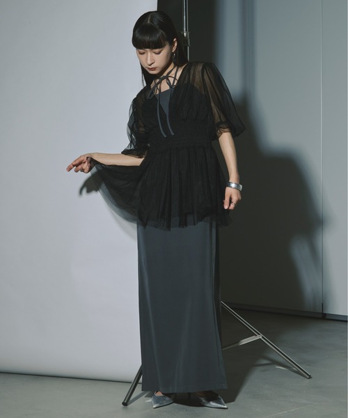 Ezick(エジック)の「Tulle layered ボリューム袖プルオーバー(その他トップス・レディース・ブラック/ワインレッド/グレー・FREE)」の10枚目の写真