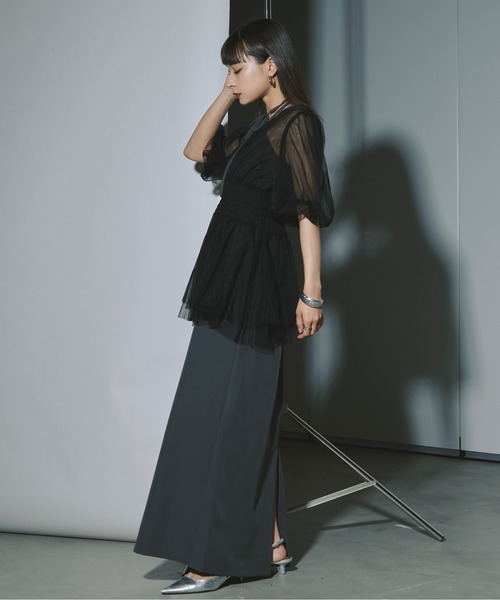 Ezick(エジック)の「Tulle layered ボリューム袖プルオーバー(その他トップス・レディース・ブラック/ワインレッド/グレー・FREE)」の11枚目の写真