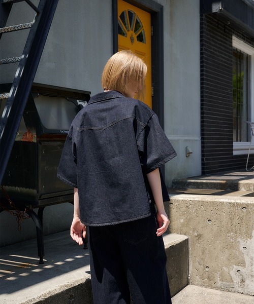 Regen Glanz(レーゲングランツ)の「slub denim shirt/スラブデニムシャツ(シャツ/ブラウス・メンズ・ネイビー/ブラック・MEDIUM/LARGE)」の20枚目の写真