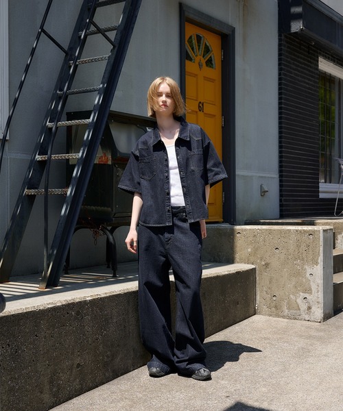 Regen Glanz(レーゲングランツ)の「slub denim shirt/スラブデニムシャツ(シャツ/ブラウス・メンズ・ネイビー/ブラック・MEDIUM/LARGE)」の17枚目の写真