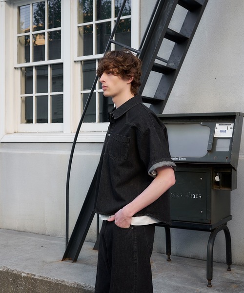 Regen Glanz(レーゲングランツ)の「slub denim shirt/スラブデニムシャツ(シャツ/ブラウス・メンズ・ネイビー/ブラック・MEDIUM/LARGE)」の14枚目の写真