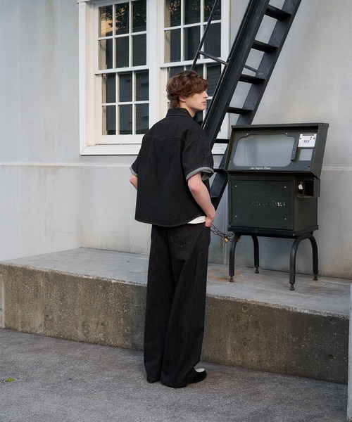 Regen Glanz(レーゲングランツ)の「slub denim shirt/スラブデニムシャツ(シャツ/ブラウス・メンズ・ネイビー/ブラック・MEDIUM/LARGE)」の9枚目の写真