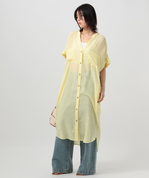 BAYFLOW（ベイフロー）の「フレンチスリーブワンピース（ワンピース・レディース・イエロー/ブルー/ホワイト系・SMALL/MEDIUM）」の22枚目の写真