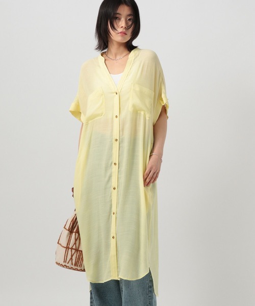 BAYFLOW（ベイフロー）の「フレンチスリーブワンピース（ワンピース・レディース・イエロー/ブルー/ホワイト系・SMALL/MEDIUM）」の21枚目の写真